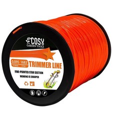 COSY GARDEN TOOLS 스트링 트리머 라인 0.2cm(0.105인치) 1.4kg(3파운드) 위드 바커 스트링 상업용 등급 오렌지 펜타곤 잡초 이터 스트링 대부분의 스, 5LB x .095 in