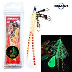 문어도래 타이 틴셀 야광 타코 도래 장축광 문어 인터락 스냅 채비, 1개