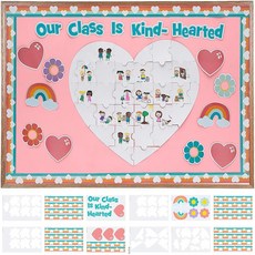 Fun Express Social Emotional Learning Kindness Week 퍼즐 협업 교실 게시판 세트 - 12개, Fun Express Social Emotional L