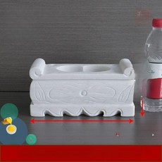 돌향로 절 사원 조형물 제이드 향꽂이 장식품, 화이트 25cm 직사각형 향로 A