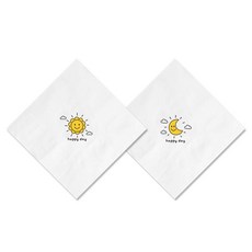 네모어스 칵테일냅킨 - 무형광 천연펄프 국내생산, 400개입, 1박스, 해와 달