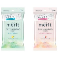 일본 Merit 드라이 샴푸 시트 세트(12매입x2) 메리트