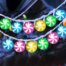캔디 지팡이 스트링 조명 장식 2개 1.7m(5피트) 10개의 LED 배터리 작동 요정 귀엽고 달콤한 페퍼민트 전구 야외 실내 생일 웨딩 홈 파티오 (멀티 컬러) 142943, 2, 멀티컬러