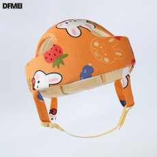 DFMEI 寶寶護頭防摔神器嬰兒防摔帽兒童學走路頭部保護透氣防撞頭盔夏季, 1個, 橙色小兔