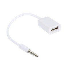 3.5mm 수 AUX 오디오 플러그 잭 USB 2.0 암 컨버터 케이블 코드 카 MP3, 1개