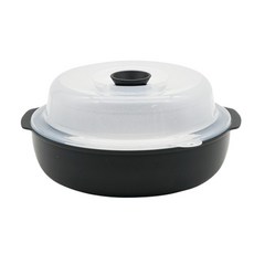 생활엔 전자레인지 찜기 대형, 블랙, 1개