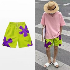 뚱이바지 반바지 잠옷바지 남녀공용 바캉스룩, 2XL