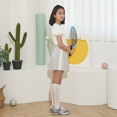 요가피기 YP90222 사이드 라인 스커트 멜란지그레이