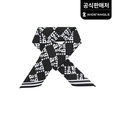 와이드앵글 공식 여성 WG 풀패턴 스카프 WWM23Z01Z1 (정상가:55 000), Black, 1개