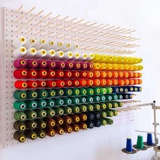 재봉실 정리대 벽걸이형 실걸이 수선실 우드 실패걸이, 25개, B_핑크 300x300MM+스틱 25개