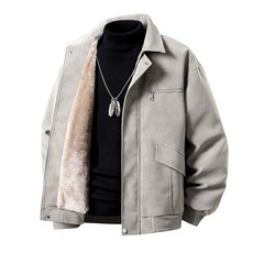 冬季青少年男士加絨翻領皮衣夾克休閒防風外套