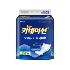 카네이션 오버나이트 패드(28장) 교환용 속기저귀/6회 흡수/산모용 환자용 소변패드, 28매, 프리사이즈