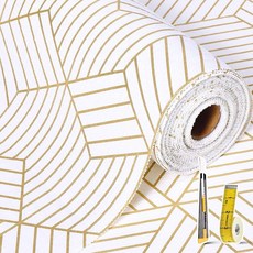 주방 캐비닛용 선반 라이너 비접착식 선반 라이너 종이 미끄럼 방지 두꺼운 서랍 라이너 쉬운 세척 공구 상자 냉장고용 그레이 30 x 599.9cm(11.8 x 236인, Gold Geometry