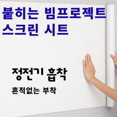 가정용 빔프로젝트 붙이는 스크린 정진기 부착 고화질 화이트 보드 사무실 거실 침실, 120cmX2m
