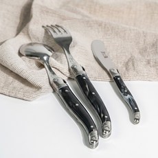 장네론 라귀올 디너스푼 + 디너포크 버터나이프 세트, 1개, 디너스푼 + 디너포크 + 버터나이프, 마블블랙