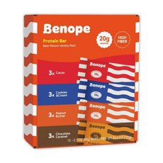 BENOPE 프로틴바 맛선택팩 60g 12개, 1개, 1g