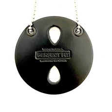 Perfect Fit Shield Wallets 범용 목 배지 홀더 비즈 체인 가죽 블랙 (라운드), 라운드, 1개