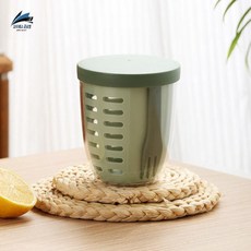 ZCBV 물빠짐 과일컵 포크포크 휴대용 피크닉 케이스 대용량나사 플라스틱 컵 밀봉 누수 방지 샐러드 케이스, 그린400ml, 1개