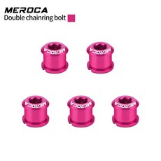 체인링 볼트 알루미늄 도로 접이식 자전거 크랭크셋용 싱글더블 나사, 1개, 17. 8.5mm Rose red 5Pcs