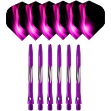 럭셔리 6팩 다트 세트 6그램 6 알루미늄 샤프트 6개 포함 레크리에이션 룸 바 맨 동굴용 PET 비행복 - 알루미늄 샤프트 6개 PET 비행 보라색 6개, 1개