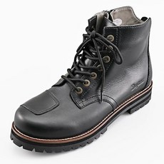 데이턴Daytona 바이크 부츠 라이딩 부츠 남성용 방수 천연 가죽 소가죽 시프트 패드 사이드 지퍼 레이스업 부츠 DS004 WP 블랙 25.0cm 62826