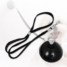 웅스토어 다목적 욕실 반려견 미끄럼 방지 흡착 샤워 목줄 애견목욕, 블랙, 1개