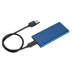 mSATA to USB 3.1 SSD 케이스 5Gbps 알루미늄 합금 어댑터 타입-C HDD 1.8인치 Sata3 박스용, 02 Blue