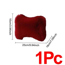 1Pc 겨울 자동차 목 베개 플러시 좌석 휴식 탄성 머리 받침 쿠션 컴포트 따뜻함 인테리어 액세서리, 01 빠른, 08 Wine Red-1Pc