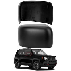 LOIYLLEN 지프 레니게이드 2015 2016 2017 2018 2019용 드라이버 사이드 미러 커버 교체품 - 왼쪽 커버 램프 없는 백미러 캡 액세서리 질감146088, Passenger Side (Right), 질감이 있는 램프 없음