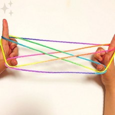 손놀이 고무줄 놀이 도구 아동 전통 놀이 감각 발달 집중력 향상 실내 놀이 교구, 1개