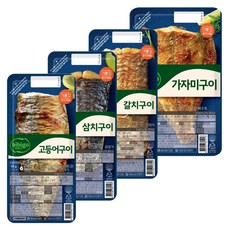 비비고 생선구이 4종(고등어+가자미+삼치+갈치), 60g, 1세트