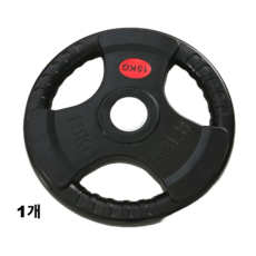 홈짐 헬스 고무 중량원판 바벨원판 2.5-25kg 3홀원판 50mm용, 1개, 고무원판, 15kg