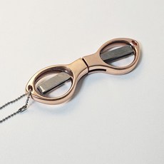 리빙릿 안경가위 키링 접이식 휴대용 가위 키링 캠핑 낚시, 1개, 로즈골드