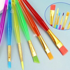 초급자 컬러풀 페인팅 브러시 6p 인조모 드로잉 수채화붓