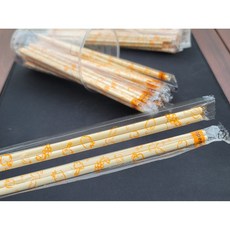 OPP 비닐 둥근대나무젓가락 1000개 주황 / 업소용 일회용 나무젓가락 팩앤팩, 1박스, 1000개입