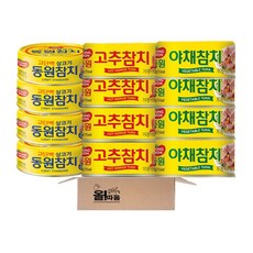 동원 참치 135g 3종 (고추참치+야채참치+살코기참치) X 4, 1세트, 1620