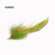 BLF-LY071 新虎斑鬃客 Zonker 擬餌 鱒魚 鱸魚 假餌, A款-橄欖色(2/0#), 1個