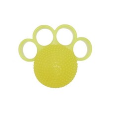 硅膠分指握力器 老人小孩恢復鍛鍊手指力量 四指圓形握力球, 1個, 黃色1個