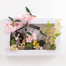 벚꽃 조화 액자 안개 set 29cm 인테리어 봄 벽 장식 벽걸이 소품 행사 꾸미기, 단품, 1개