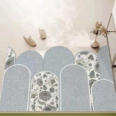 入戶地墊絲圈田園臥室陽臺防滑墊耐磨玄關室內外蹭土可裁剪 副廠商品, 1個, 詫寂米灰,尺寸, 詫寂米灰