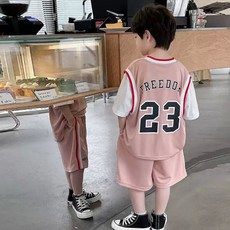 어린이 블록코어 나시티 반바지 셋업 세트 농구복 유니폼 나시 반팔 민소매 아동용 키즈