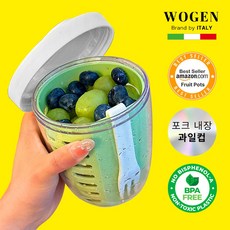 와겐 후르츠팟 샐러드 과일 도시락컵, 그린, 1세트