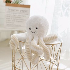 문어인형 선물 인형 애착 40cm 60cm 갈색 문어 1개, 18cm, 18cm × 흰 문어 × 1개