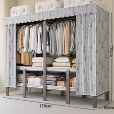 무설치 접이식 옷장 간편조립 기숙사 자취방 침실용 수납장 원룸, 완전 조립 완료, 1.70m 잎사귀 헤이지