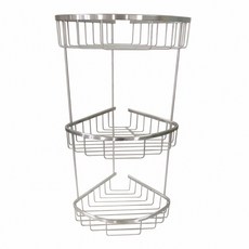 蝴蝶衛浴 304不鏽鋼三層轉角置物架，白鐵不鏽鋼浴室收納架, 1個, 三層置物架, 【A廊4】7819