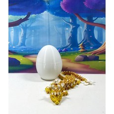 Generic 3D 프린트 드래곤 달걀 30.5cm(12인치) 골드 및 화이트 벚꽃 관절형 드래곤 피젯 ADHD 자폐증 장난감 이그제큐티브 데스크 장난감 D032-DR, Generic 3D 프린트 드래곤 달걀, 30.5cm(, 1개