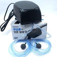 포세이돈 무소음 기포발생기 AP-1802 콩돌 호스 2m 두개 포함, 1개