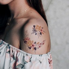 WAWA TATTOO花朵FC-102 K02男女防水紋身貼紙刺青貼紙, 1個