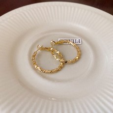 BEAGLE 925銀 碎銀圓圈耳環