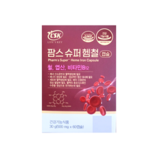 팜스 슈퍼 헴철 캡슐 슈퍼헴철 철분제 철분캡슐, 1개, 60회분